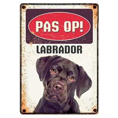 Afbeelding van Plenty Gifts Waakbord Blik Labrador 15X21 CM