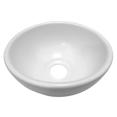 Afbeelding van Wiesbaden Consilio waskom rond 20 x 9 cm keramiek glans wit