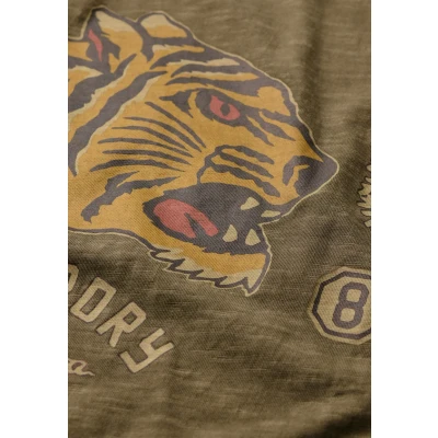 Afbeelding van Superdry &amp; Co Campaign Souvenir Tshirt print, Heren, Maat: Small, Grey marl jaffa