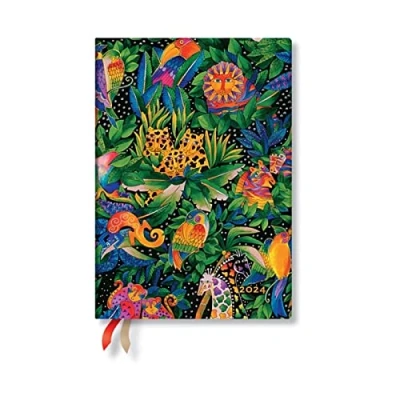 Afbeelding van Whimsical Creations Jungle Song (Whimsical Creations) Midi 12 month Dayplanner 2024