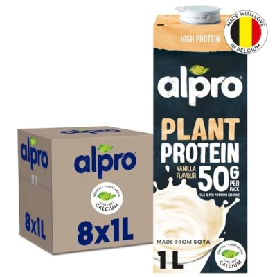 Afbeelding van Alpro Sojadrink Protein Vanille 8 x 1l Plantaardige Kracht &amp; Rijk aan Eiwitten