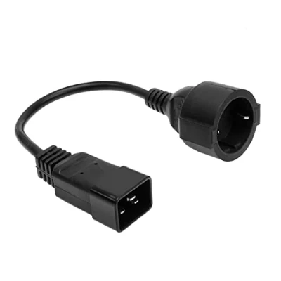 Afbeelding van ACT AK5251 Netsnoer Stroomkabel C20 CEE 7/3 Zwart 20 cm