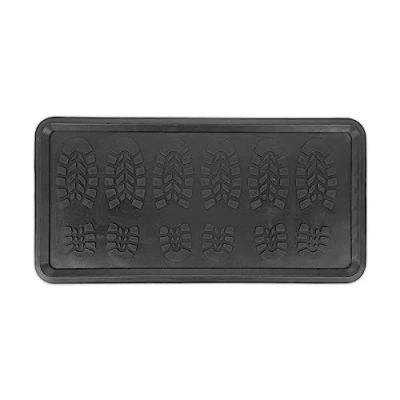 Afbeelding van Relaxdays Afdruipbak voor natte schoenen, hoge rand, 80 x 40 cm (b d), antislip, zwart, 2