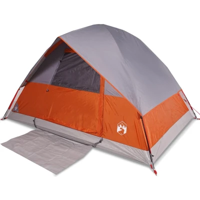 Afbeelding van Tent 2 persoons 224x248x118 cm 185T taft grijs en oranje