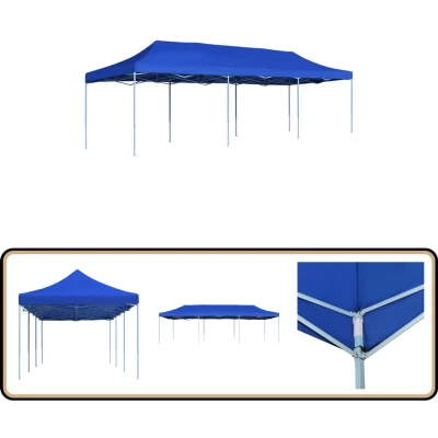 Afbeelding van Vouwtent pop up 3x9 m blauw