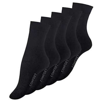 Afbeelding van VCA 10 of 20 paar damessokken zwart, comfortabel, zonder elastische band, katoen, stuks.