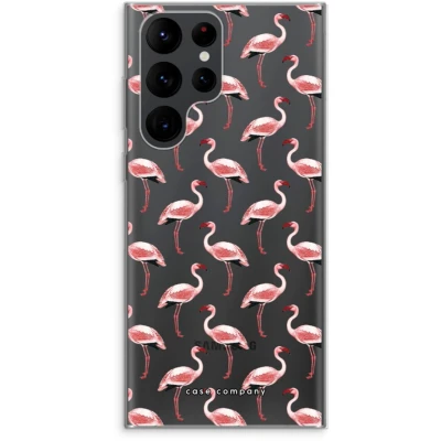 Afbeelding van Case Company® hoesje geschikt voor Samsung Galaxy S22 Ultra Flamingo Soft Cover Telefoonhoesje Bescherming aan alle Kanten en Schermrand