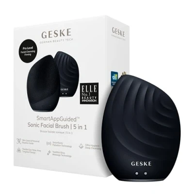 Afbeelding van GESKE SmartAppGuided™ Facial Brush 5 in 1 Elektrische gezichtsreinigingsborstel Zachte siliconen borstel Professionele gezichtsreiniging Gezichtsreinigingsapparaat Gezichtsmassager