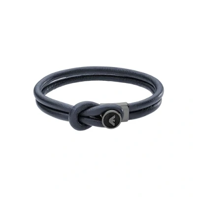 Afbeelding van Emporio Armani Herenarmband, van Leer of roestvrij staal, met karabijnsluiting, schuiver drukknop,