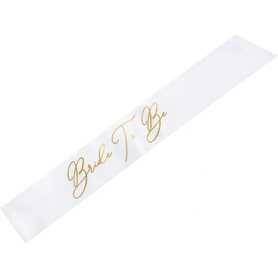 Afbeelding van Partydeco Sjerp Bride to Be Wit opdruk goud