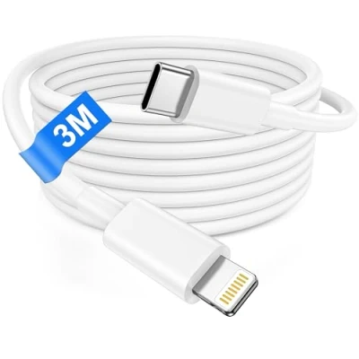 Afbeelding van USB C naar Lightning kabel, 3 m [Apple MFi gecertificeerd], iPhone kabel voor 14 13 12 Pro Max/14 Plus/11/XS/X/8, lange snel opladen, C, oplaadkabel,