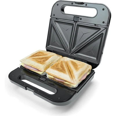 Afbeelding van Korona XXL Tosti apparaat Anti aanbaklaag, Controlelampje, Inklapbaar RVS, Zwart