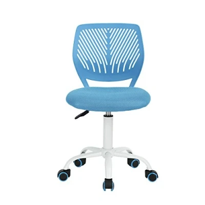 Afbeelding van Homy Casa bureaustoel, draaistoel, verstelbaar, stoffen zitting, ergonomische zonder armleuning, blauw