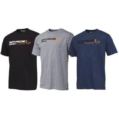 Afbeelding van Savage Gear Signature Logo T shirt Grey Melange Size M Vis