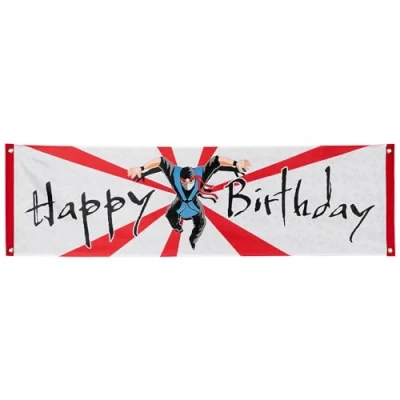 Afbeelding van Boland Polyester banner Ninja &#039;Happy Birthday&#039; Superhelden