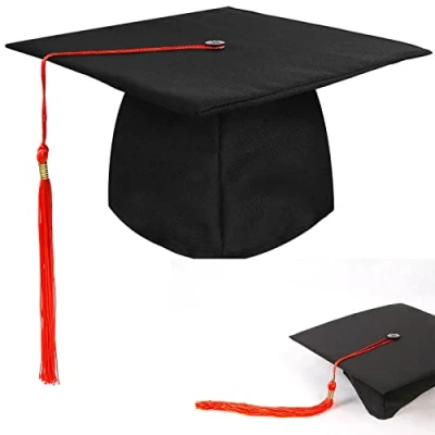 Afbeelding van BOOSHMall Bachelorhoed, afstudeerhoed, afstudeerhoed voor afstudeerfeest, bachelor, universiteit enz, Rood