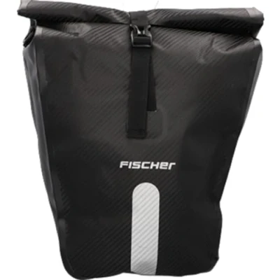 Afbeelding van FISCHER Afsluitbare fietstas met reflectoren, waterdicht, 23 liter, zwart
