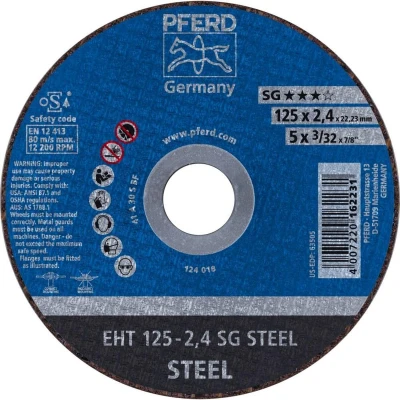 Afbeelding van PFERD SG STEEL 61321222 Doorslijpschijf recht 125 mm 25 stuk(s) Staal