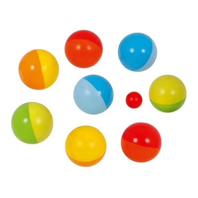 Afbeelding van Goki Houten Jeu de Boules Spel met Katoenen Zak, 9dlg.