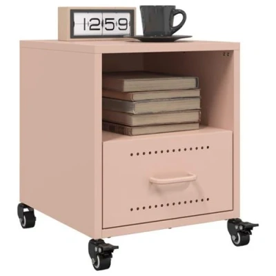 Afbeelding van Nachtkastjes 2 st 36x39x43,5 cm staal roze