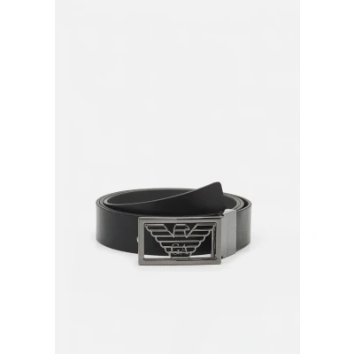 Afbeelding van Emporio Armani Cintura Placca Plate BELT Riem, Maat: One Size, Black/grey