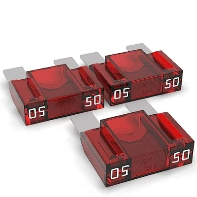Afbeelding van AUPROTEC Maxi platte steekzekering, 20 A 80 A, smeltbeveiliging, selectie: 50 ampère, rood, 3 stuks