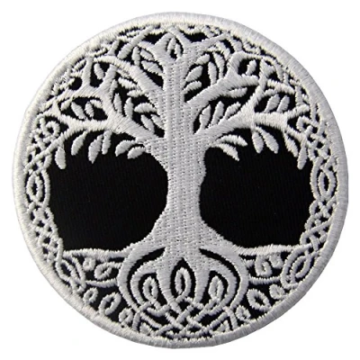 Afbeelding van Yggdrasil Noordse levensboom geborduurde patch om op te strijken of naaien
