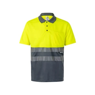 Image de VELILLA 173 Polo bicolore à manches courtes AV Couleur Gris et jaune fluo Taille S, fluo, S