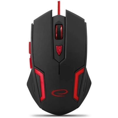 Image de Esperanza MX205 FIGHTER Souris pour droitiers optique 6 boutons filaire USB rouge