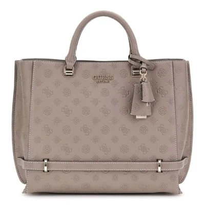 Afbeelding van GUESS Zarela Girlfriend Tote Dark taupe logo, donker Donkere logo