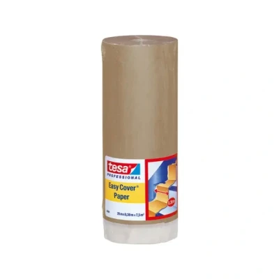 Afbeelding van Tesa 2 in 1: Maskeringspapier met maskeringstape 25mx300mm bruin