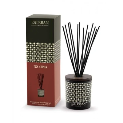 Image de Bouquet parfum décoratif avec recharge Esteban Teck et Tonka 100 ml