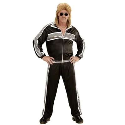 Afbeelding van Widmann Aso &amp; Biker New Kids Kostuum Zwart Fout Retro Trainingspak Man Large Carnavalskleding Verkleedkleding
