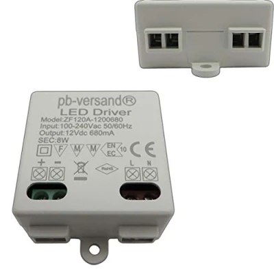 Afbeelding van Ledlamp, transformator, 12 V DC, 8 watt, gelijkspanning, voeding, driver, laagspanning, LED klein en plat, zonder minimale belasting