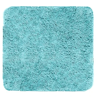 Afbeelding van Brandsseller Badkamertapijt, 50 x cm, vierkant, chenille, antislip, absorberend, machinewasbaar, turquoise