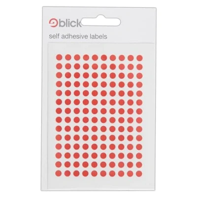 Afbeelding van Blick 980 stuks rode gekleurde gestippelde etiketten 5 mm voor thuis, kantoor, familie, school, organisatie van vakantiekalender, planner,
