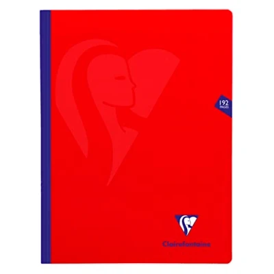 Image de Clairefontaine Réf 339341C Cahier à Reliure Mimesys (192 Pages) Format A4+ Séyès Papier Velin Brossé 90 g/m² Couverture Souple Polypro Rouge