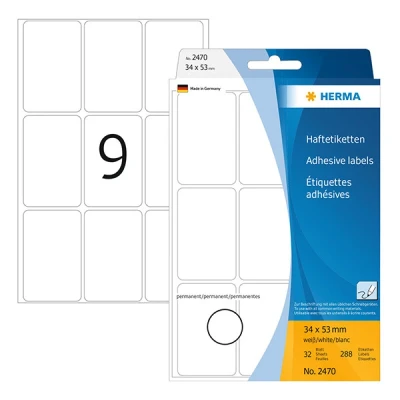 Image de HERMA étiquettes multi usage, 34 x 53mm, blanc, grand paquet contenu: 288 2470