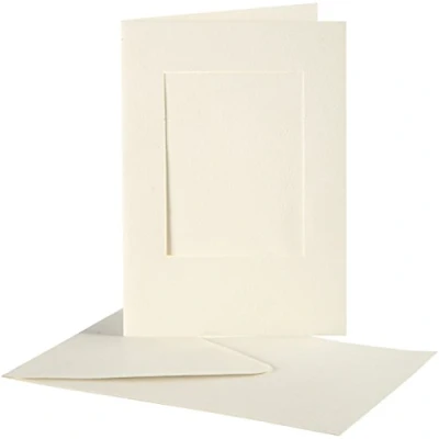 Image de Creativ Company Cartes passe partout, dimension carte 10,5x15 cm, blanc cassé, carré, 10 set