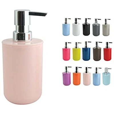 Afbeelding van MSV Zeeppompje/dispenser Porto PS kunststof lichtroze/zilver 7 x 16 cm 260 ml