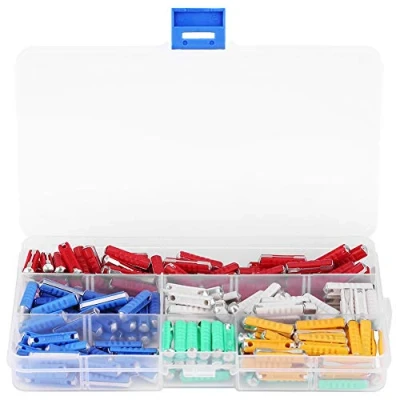 Afbeelding van 200 stuks, 24 mm x 5,8 mm, torpedo zekeringen, assortiment, set autozekeringen, meerkleurig, 5 A, 8 10 16 25 voor auto&#039;s, oude tractor in Europese stijl