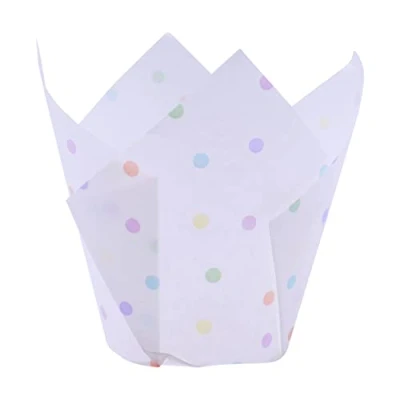 Afbeelding van PME Muffin Cups Regenboog Stippen 24st