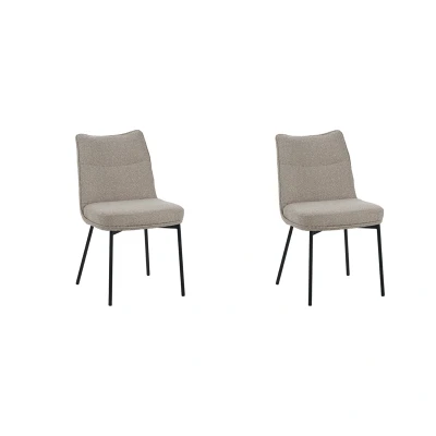 Afbeelding van LABEL51 Eetkamerstoel Lennon Naturel Boucle set van 2