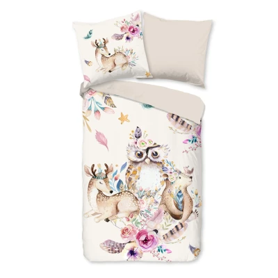 Afbeelding van Pure Kinderdekbedovertrek &quot;uil en veren&quot; Multi (135x200 cm) Microfiber