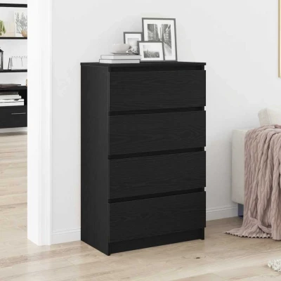 Afbeelding van vidaXL Dressoir 60x35x98,5 cm spaanplaat zwart eikenkleurig