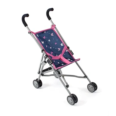 Afbeelding van Bayer Chic 2000 Mini Poppenbuggy Roma Vlinders Navy Roze