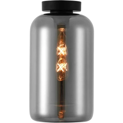 Afbeelding van Artdelight Plafondlamp Botany Ø 18 cm rook glas zwart