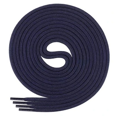 Afbeelding van Di Ficchiano Ronde veters voor zakelijke en leren schoenen, scheurvaste veters, Ø 3 mm, kleur donkerblauw, lengte 120 cm, Donkerblauw