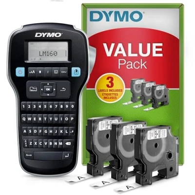 Afbeelding van Dymo LabelManager 160 Value Pack: 1 x 160P + 3 D1 tape, qwerty beletteringsysteem