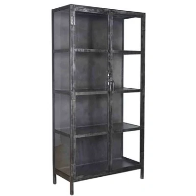 Afbeelding van AnLi Style Vitrinekast Rift metal 2 deuren